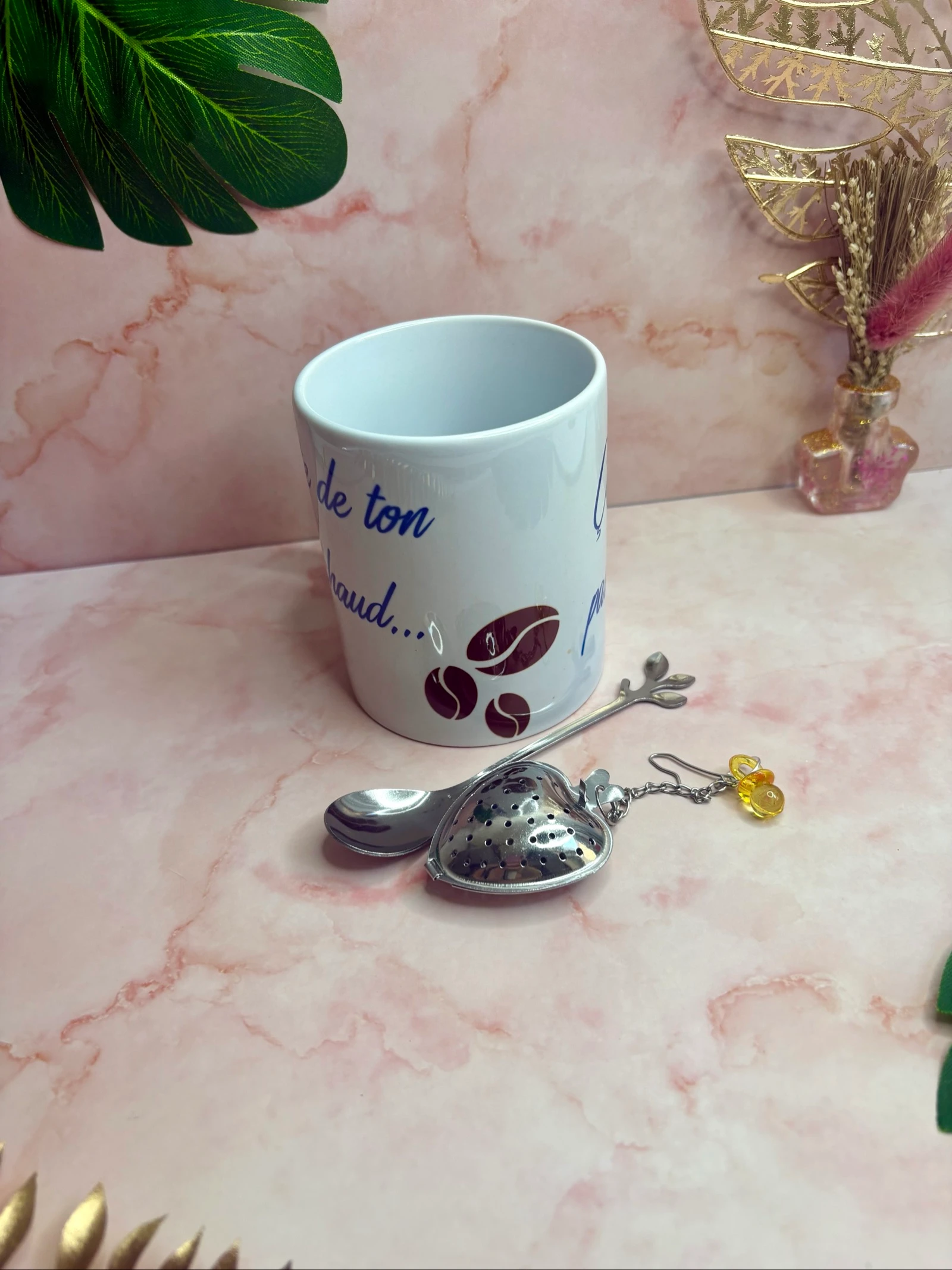 Pregnancy mug message set with spoon and tea ball – photo 3